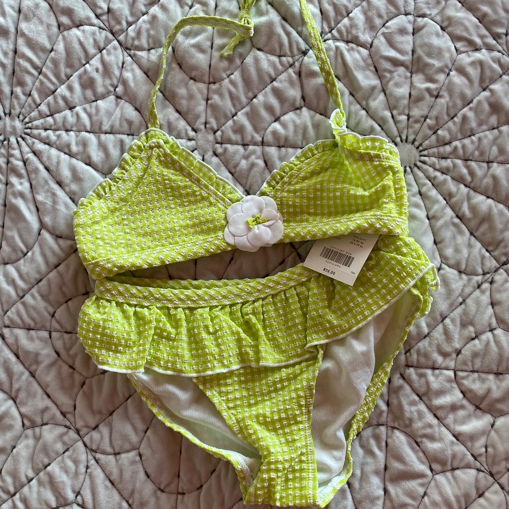 Janie & Jack Lime Green Swimsuit Size 10